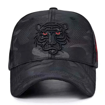 Unisex Tiger Head Embroidery Baseball Caps Spring and Autumn Outdoor Adjustable Casual Hats Sunscreen Hat