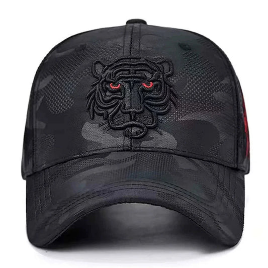 Unisex Tiger Head Embroidery Baseball Caps Spring and Autumn Outdoor Adjustable Casual Hats Sunscreen Hat