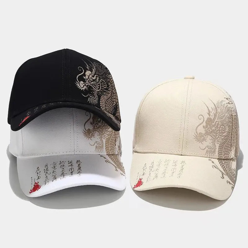 Printing Chinese Dragon Men's Baseball Caps Totem Belief Women's Cotton Snapback Hat Outdoor Sun Protection Gorras Trucker Cap