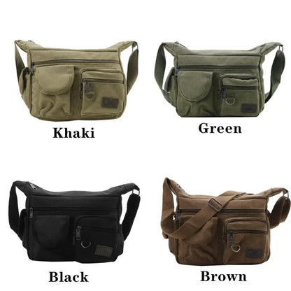 Men's Canvas Shoulder Bag Casual Tote Travel Crossbody Bag Luxury Messenger Bag High Quality Fashion Handbag Chest Bag