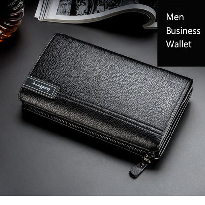 Baellerry Large Capacity Phone Pocket New Men Wallets Handbag Brand Card Holder Zipper Male Wallets Passport Case Men's Purses