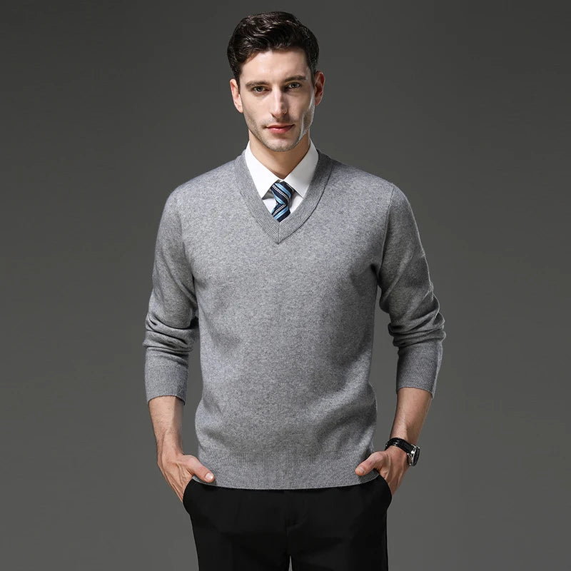 Top Grade Thick Anti-Pilling New Fashion Brand Autum Winter Knit Pullover Men Slim Fit Sweater Business Casual Woolen Jumper