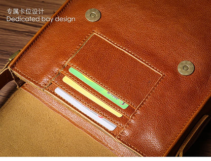 NUKA Men's Genuine Leather Shoulder Bag Retro Flap Crossbody Bags Casual Trend Satchel High Quality Luxury Cowhide Messenger Bag