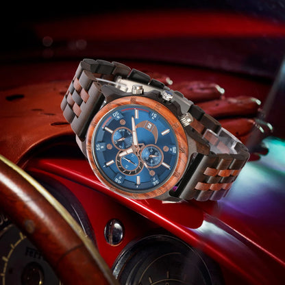 Man's Watches Wooden Watch Strap Hand Watch Quartz Wrist Watch for Men Chronograph  Luxury Brand montre homme Gift Drop Shipping