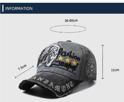 Four Seasons New Baseball Cap Retro Distressed Casual Outdoor Sports Hat Spring And Autumn Sunhat Letter Embroidery Cap Men