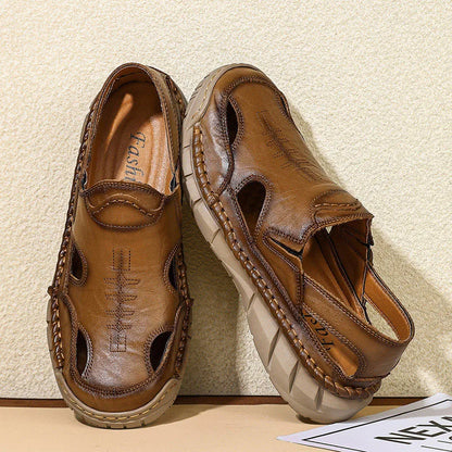 Hot-selling Summer Men's Sandals New Leather Roman Sandals Slippers Outdoor Beach Shoes Male Flip Flops Water Trekking Sandals