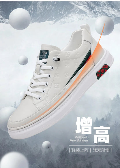 Spring Autumn Flat /5cm Elevator Shoes Men Casual Genuine Leather Sneakers Leisure Height Increase Breathable Men Loafers Trendy