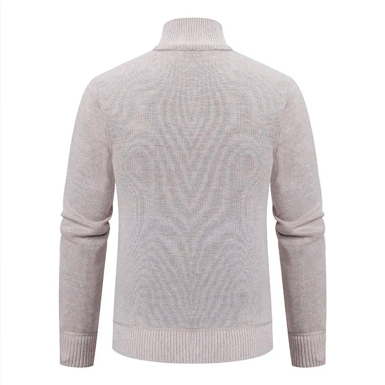 High-quality men's fashionable, cool, versatile, trendy business casual, fleece and thickened cardigan, knitted sweater, men's j