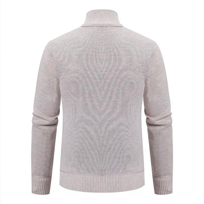 High-quality men's fashionable, cool, versatile, trendy business casual, fleece and thickened cardigan, knitted sweater, men's j