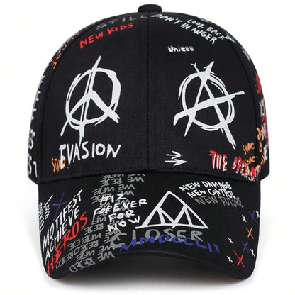Unisex Colorful Eye Graffiti Print Baseball Caps Outdoor Adjustable Spring and Autumn Casual Sunscreen Hat