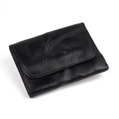 New Simple Men Wallets High Quality Genuine Cow Leather Coin Pocket Retro Handmade Male Purses Card Holder Men's Money Clips