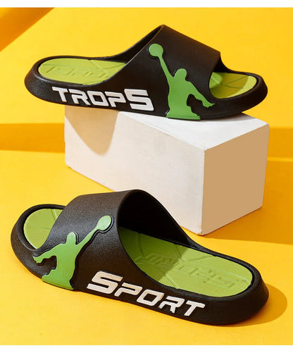 Fashion Men's Slippers PVC Soft Sole Non-slip Slides Casual Outdoor Beach Flip Flops Home Bathroom Couples Slippers New Sandal