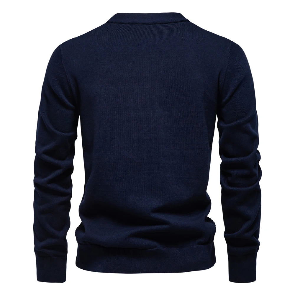 2025 Men's V-Neck Button-Up Cotton Cardigan Sweater Casual Knitwear Social Knitted Cardigans for Men