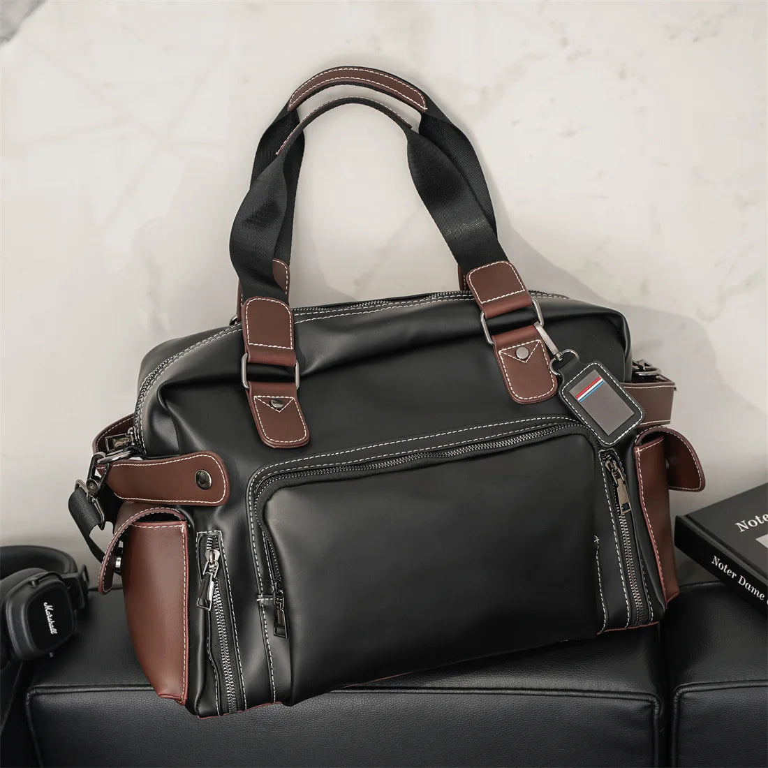 High Quality Handbag Men Business Briefcase Vinatge Fashion Top-Handle Bags For Men Large capacity Travel Laptop Bags Satchels