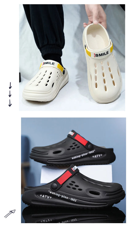 Classic Summer Clogs Men Slippers Breathable Garden Shoes Outdoor Comforty Beach Slippers Home Slippers Antiskid Slippers