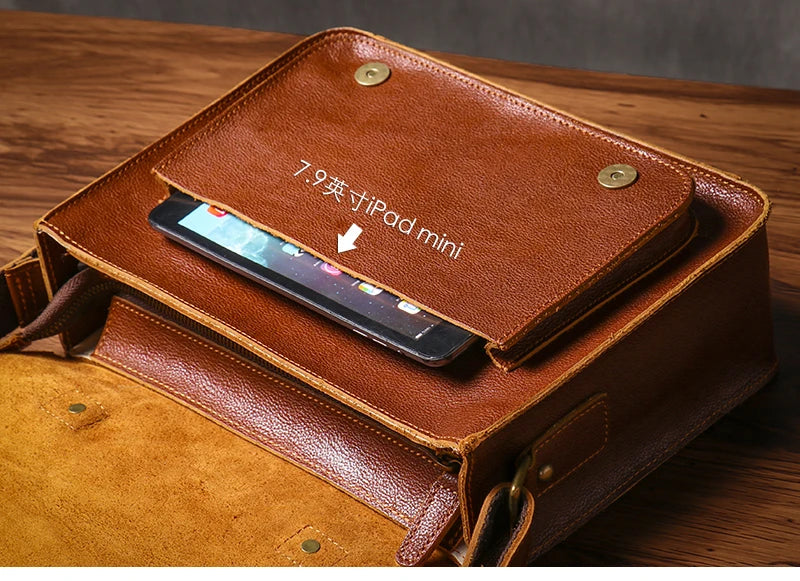 NUKA High Quality Top-Grain Cowhide Crossbody Bag Retro Unisex Messenger Bag Luxury Shoulder Bag Genuine Leather Cambridge Bags