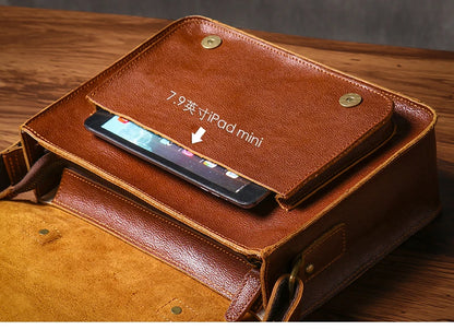 NUKA High Quality Top-Grain Cowhide Crossbody Bag Retro Unisex Messenger Bag Luxury Shoulder Bag Genuine Leather Cambridge Bags