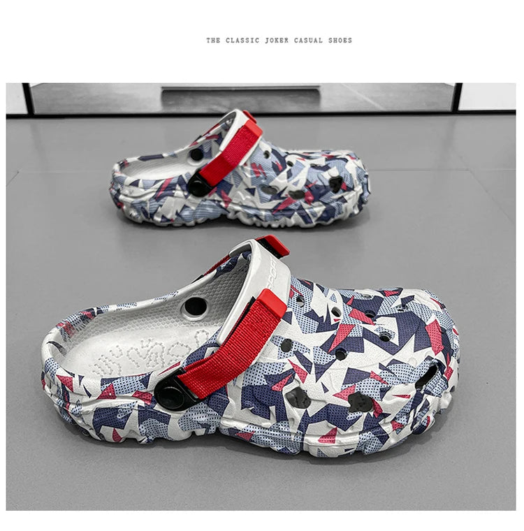 Size 40-47 Men Sandals Casual Street Light EVA Men's Casual Shoes Hole Shoes Clogs Home Garden Outdoor Male Beach Flat Slippers