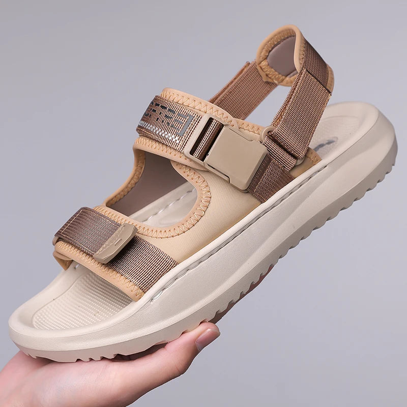 Men's Roman Sandals Summer Outdoor Sports Slip-On Shoes Anti-Slip Breathable Soft Bottom Casual Beach Shoes-WC20258