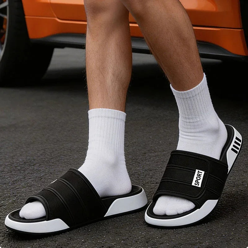 Fashion Big Size 40-47 Soft Bottom Chinelo Slide Men's Summer New Indoor Outdoor Comfortable Slippers for Man Streetwear Sandals