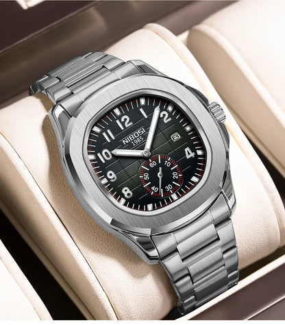 NIBOSI New Mens Watches Top Brand Luxury AQUANAUT Quartz Watches for Men Waterproof Luminous Auto Date Male Watch Reloj Hombre