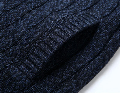 Wool Liner Argyle Jumper  Jacken Korea Khaki Black Fleece Thicken Warm Winter Zipper Sweater Men Cardigan Knitted Clothing
