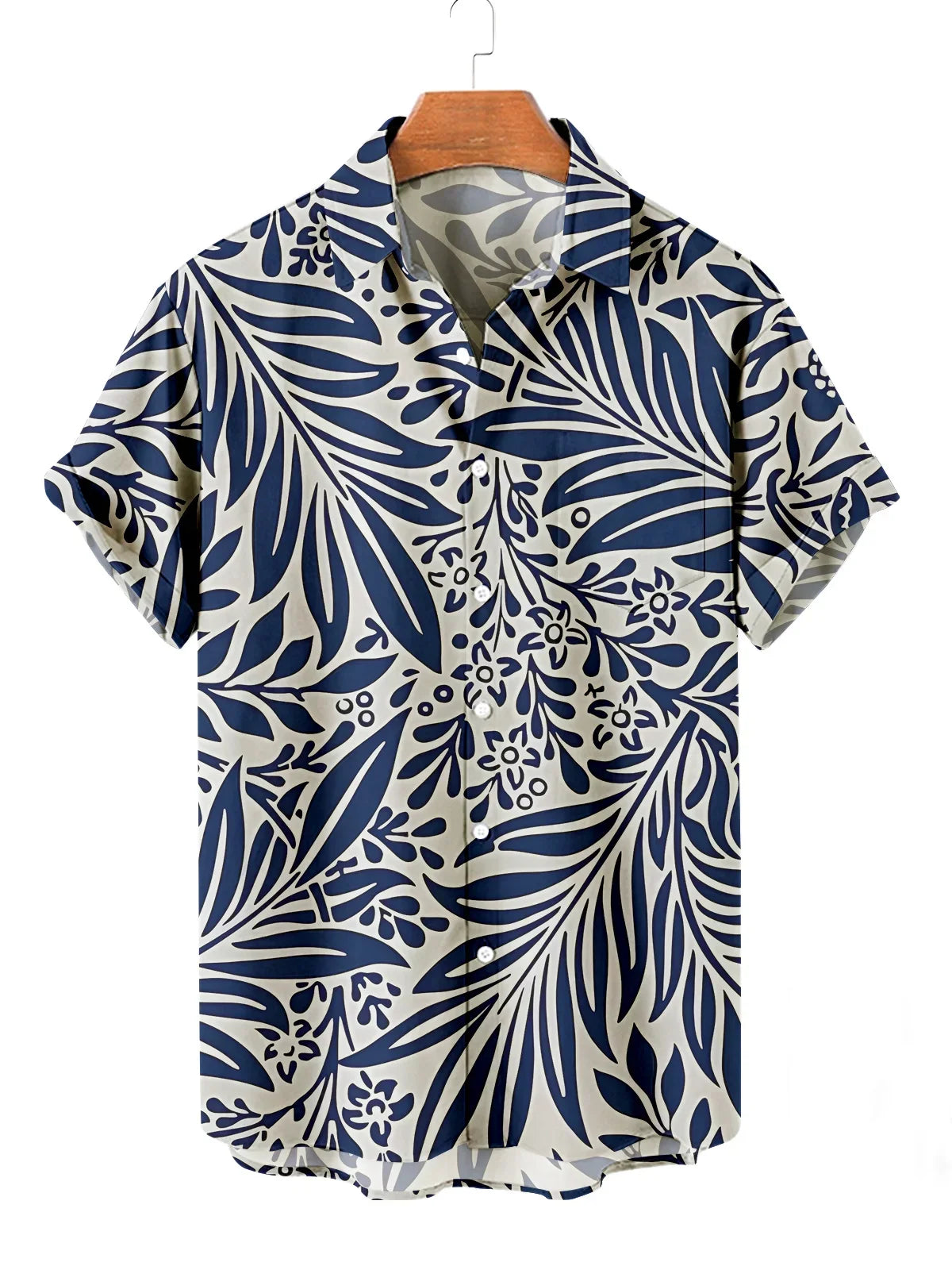 Summer Men's Flower Hawaiian Shirts Casual Vacation Short Sleeve Shirts Collar Button Up Shirt Fashion Steetwear for Mens