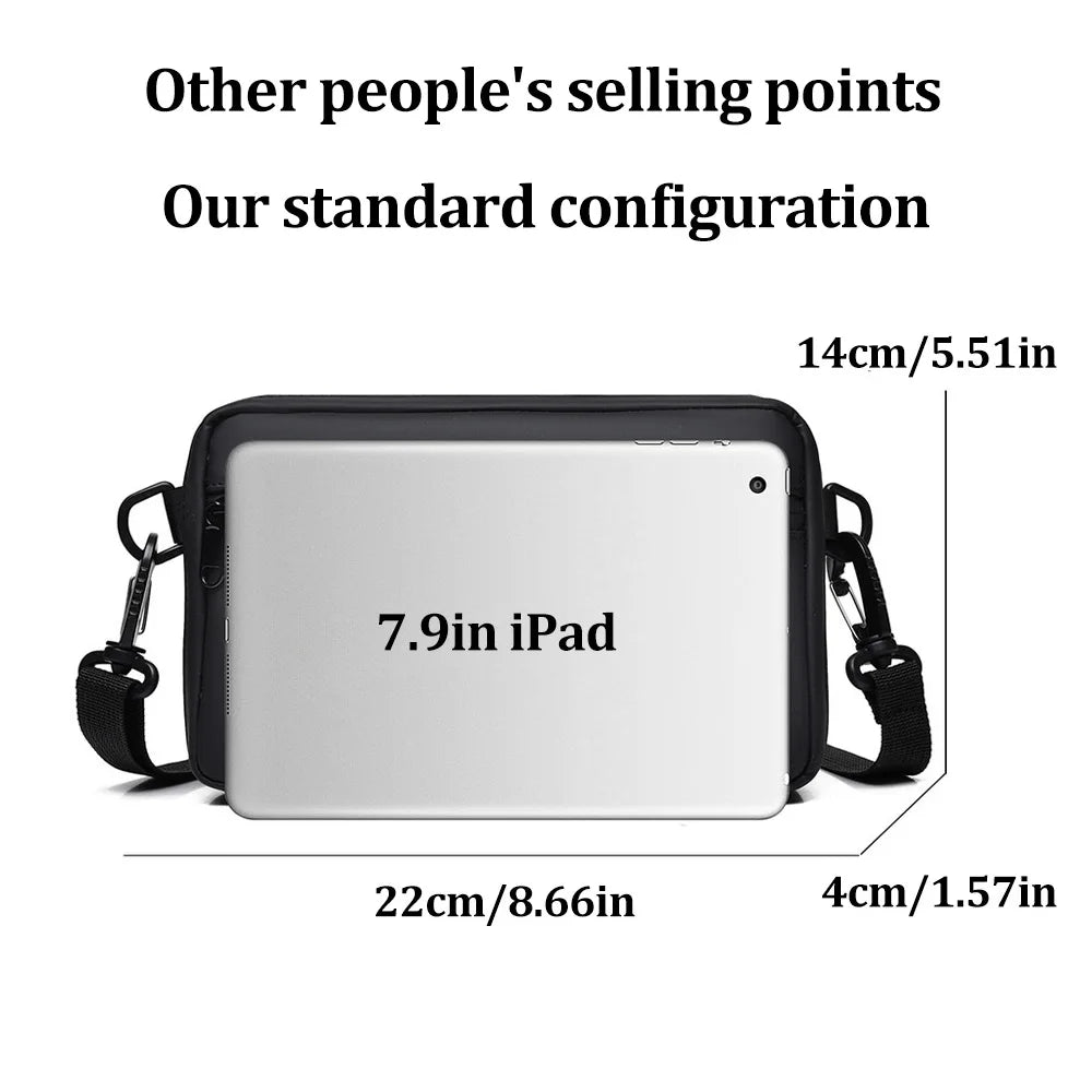 Fashionable Multi-Layer Shoulder Bag,Hand-Held Casual Crossbody Bag, Suitable for Commuting, Daily Use,Black Business Travel Bag