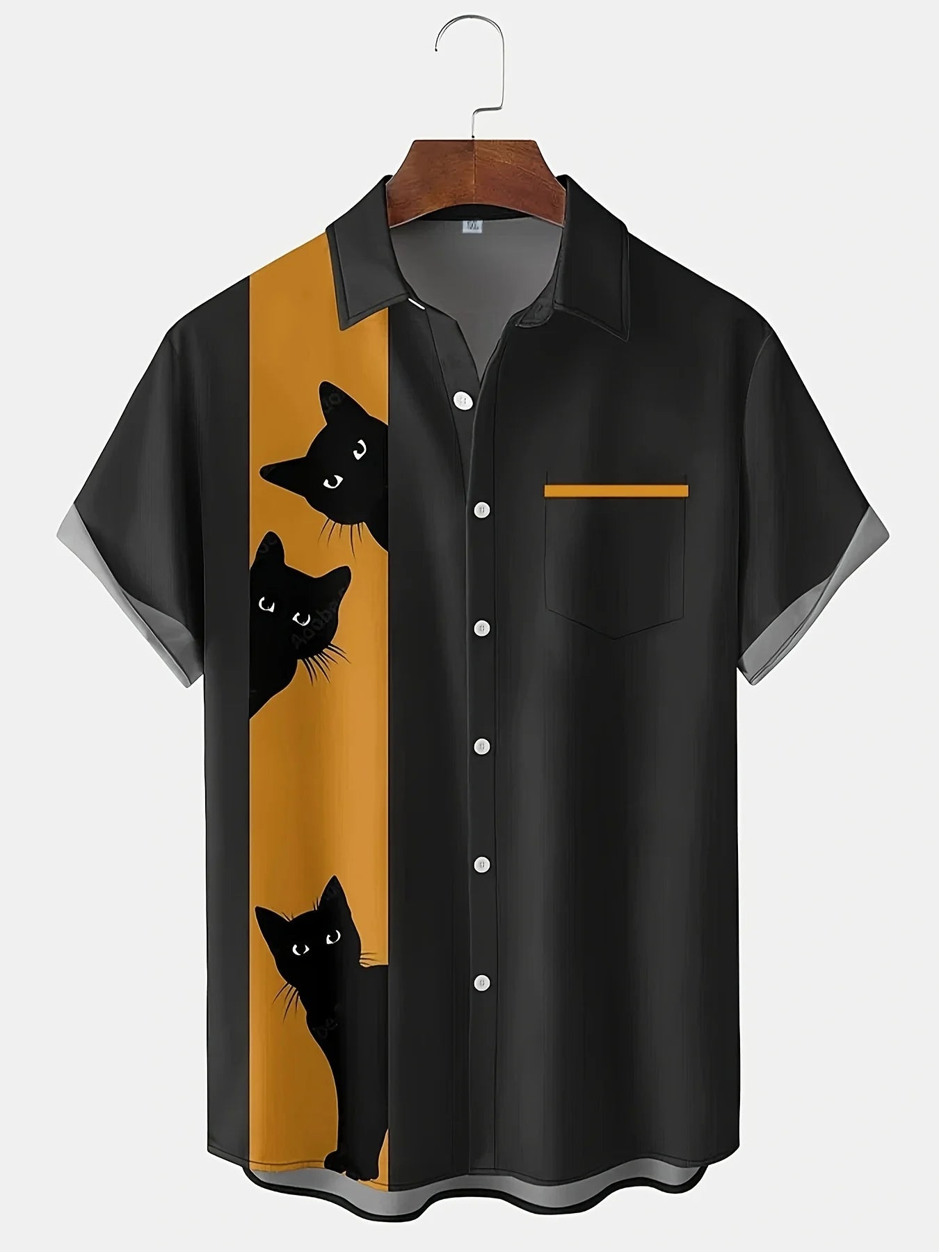 2026 Summer New Style Men's Shirt - Street Casual Fashion Comfortable Soft Breathable Lightweight 3D Cat Pattern Print