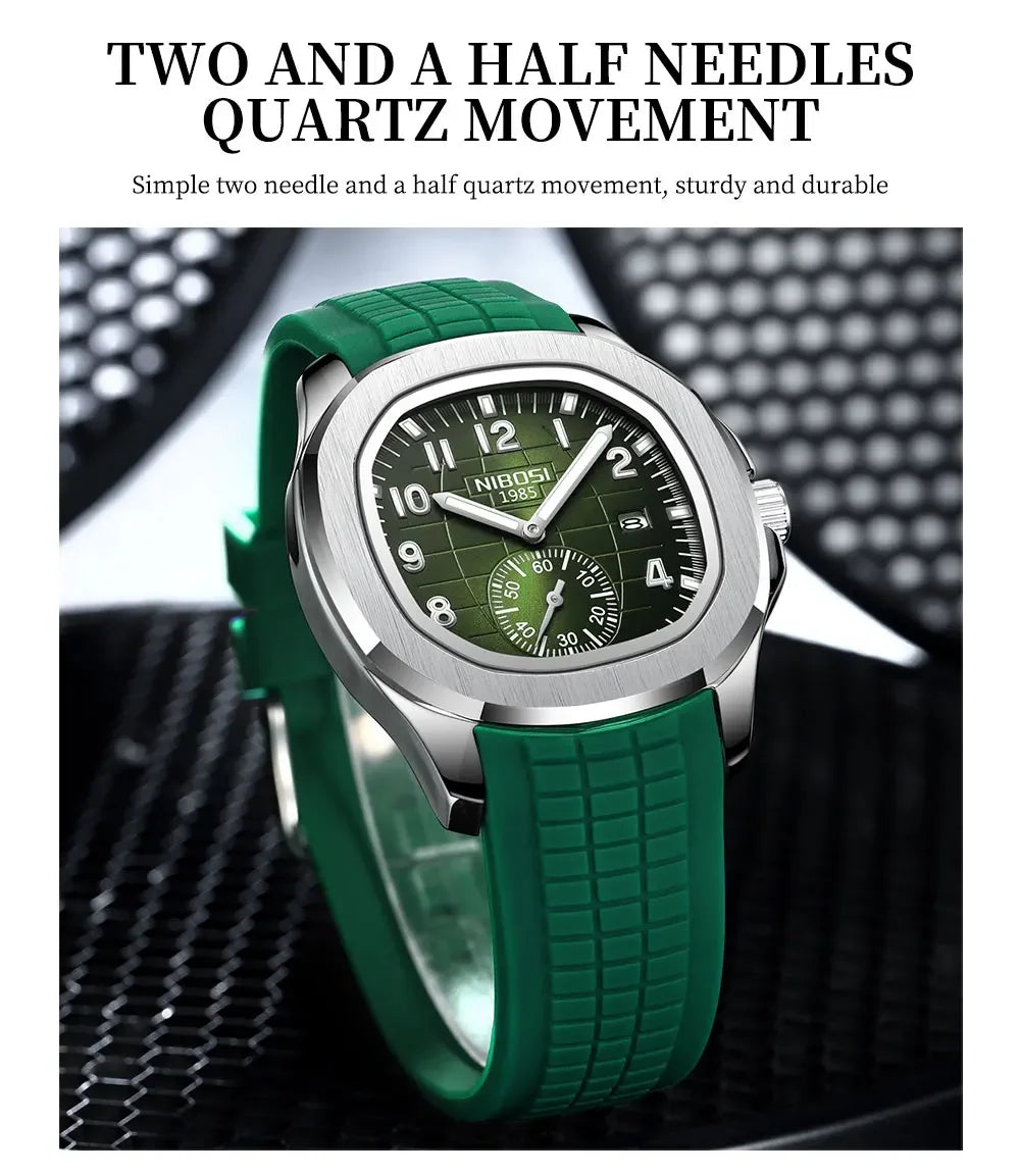 NIBOSI New Mens Watches Top Brand Luxury AQUANAUT Quartz Watches for Men Waterproof Luminous Auto Date Male Watch Reloj Hombre