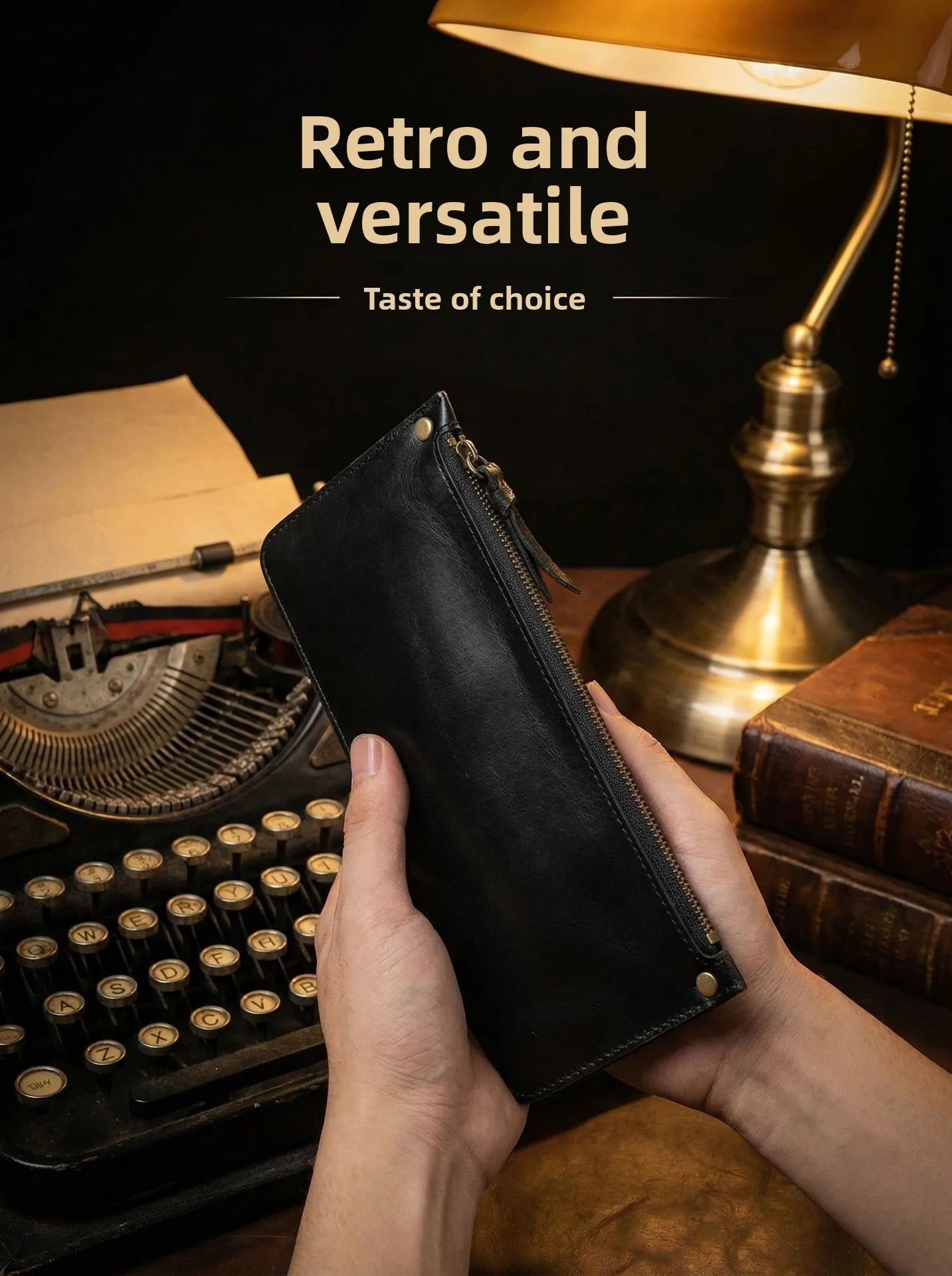 High Quality Genuine Leather Retro Men Wallet Handmade Handbag Phone Pocket Simple Card Bag Big Capacity Soft Male Purses