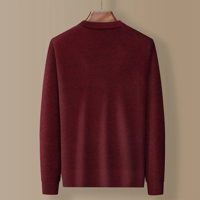 Dad's Sweater Cardigan Jacket Thickened Autumn and Winter Knitted Casual Thick Style Middle-aged and Elderly Men's Top