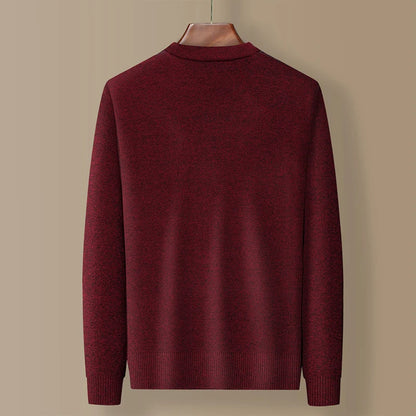 Dad's Sweater Cardigan Jacket Thickened Autumn and Winter Knitted Casual Thick Style Middle-aged and Elderly Men's Top