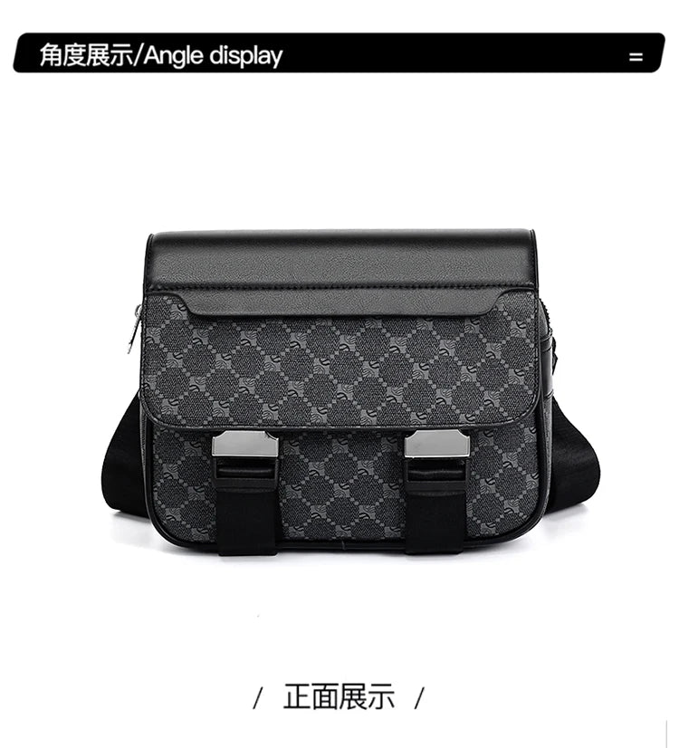 2026 New Design Shoulder Bag Men Crossbody Bag Fashion Business PU Leather Chest Bag Male Mobile Phone Bag Purses Handbags