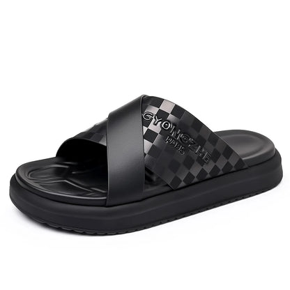 Street Style Men Slippers Outdoor Sandals Comfy Beach Flatws Soft Slides Summer Casual Shoes Quick Dry Male Half Drag Flip Flops