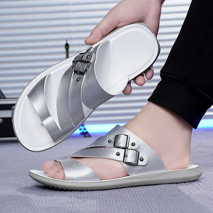 New Men's Daily Slippers Outdoor Casual Sandals Non-slip Lightweight Male Cool Slides Outdoor Man Half Drag Flip-flops Sandalias