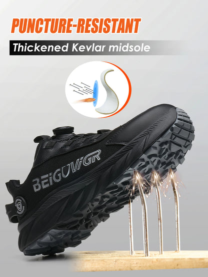 Rubber-Padded Anti-Slip, Impact-Resistant, Puncture-Resistant Safety Shoes