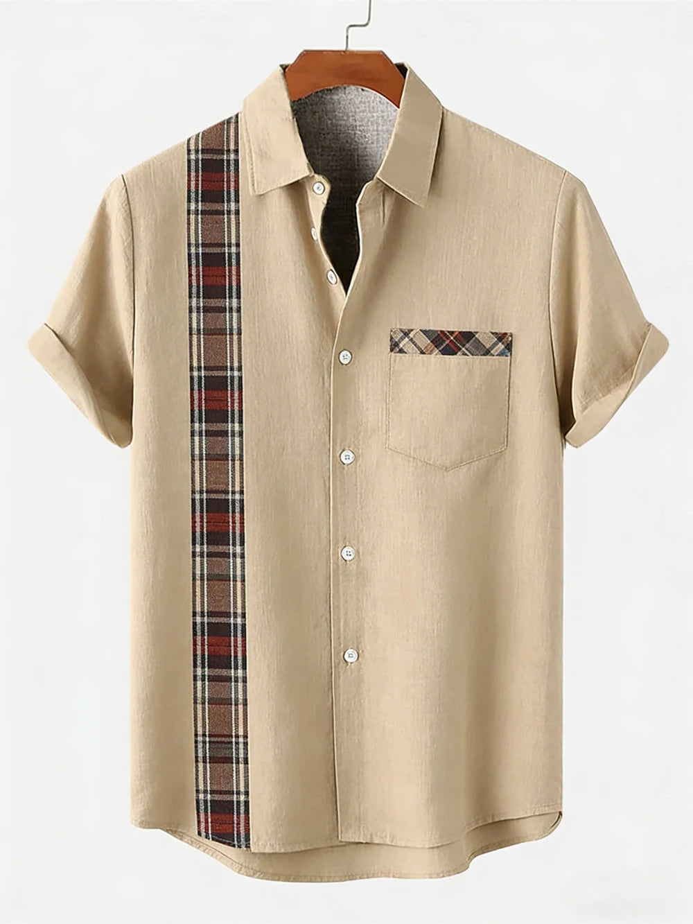 2026 Daily Men's Casual Short Sleeved Shirt with Natural Ethnic Pattern Printed Shirt Hawaii Beach Vacation Clothing