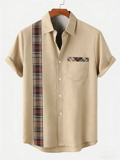 2026 Daily Men's Casual Short Sleeved Shirt with Natural Ethnic Pattern Printed Shirt Hawaii Beach Vacation Clothing