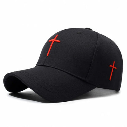 New Cross Embroidered Baseball Hat Adjustable UV Protect Duck Tongue Cap Breathable Show Face Small Sun Hat Unisex