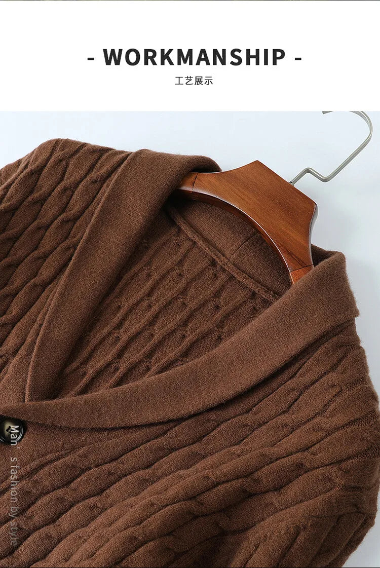 New Winter and Autumn Men's Wool Knitted Cardigan Trendy Loose-fitting Thick Style Pullover Casual Men's Clothing Coat Sweater