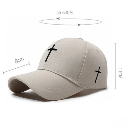 New Cross Embroidered Baseball Hat Adjustable UV Protect Duck Tongue Cap Breathable Show Face Small Sun Hat Unisex