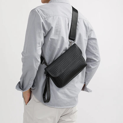 Luxury Designer Men's Shoulder Bag Genuine Leather Crossbody Bag Sling Bag for Daily Commute Travel Work Business Messenger Bag