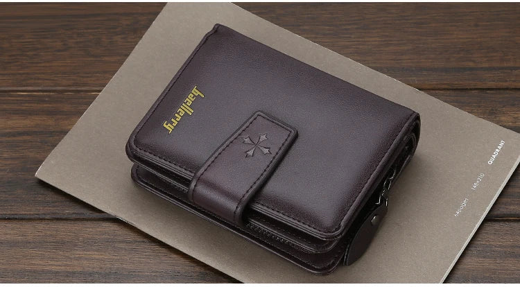 New Business Men Wallets Zipper Card Holder High Quality Male Purse New PU Leather Vintage Coin Holder Men Wallets