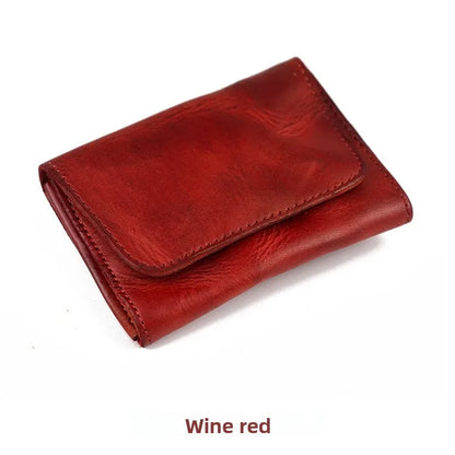 New Simple Men Wallets High Quality Genuine Cow Leather Coin Pocket Retro Handmade Male Purses Card Holder Men's Money Clips