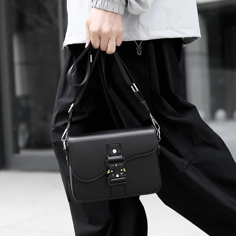 High-End Men's Stylish Crossbody Bag PU Leather Sling Bag Minimalist Business Shoulder Bag Perfect for Daily Commute Travel