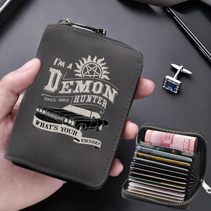 Supernatural Multifunctional Card Bag 11 Cards Slot Credit Card Holder Anti Demagnetization Wallets Cover Zipper Wallet for Men
