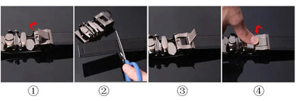 Men's Vintage Bat Pattern Genuine Leather Belt, Silver Gold Automatic Buckle, Plus Size 130 140 150 160 170cm Casual Waistband