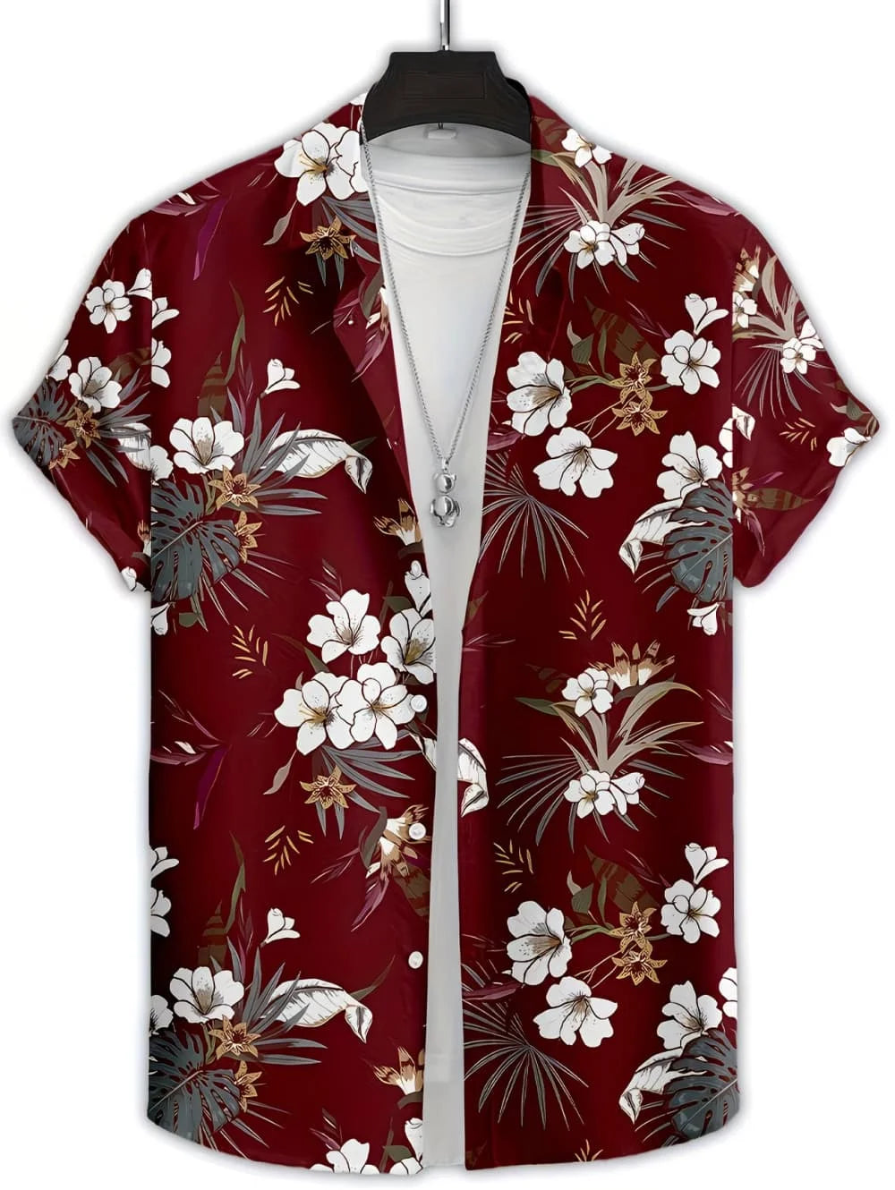 Men's Coconut Tree Graphic Print Short Sleeve Lapel Shirt Tops Men's Casual Button-Down Shirts for Summer Daily Wear Men Clothes
