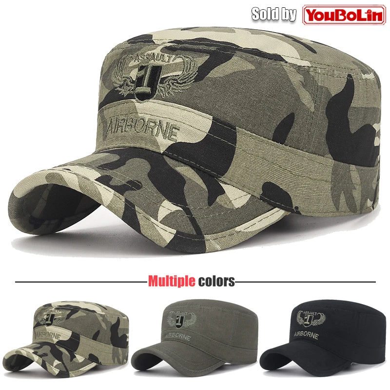AIRBORNE Airborne Commando Cadet Flat Cap Sun Hat Trucker Caps Dad Hats